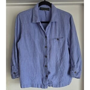 Herve Benard Women's Blouse Purple 40in Pit to Pit Cropped Breathable